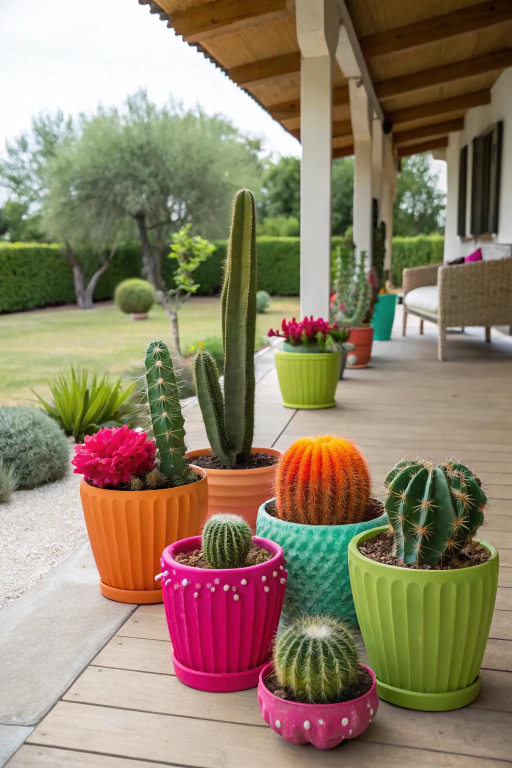 Add intrigue with colorful and architectural thorned plants.