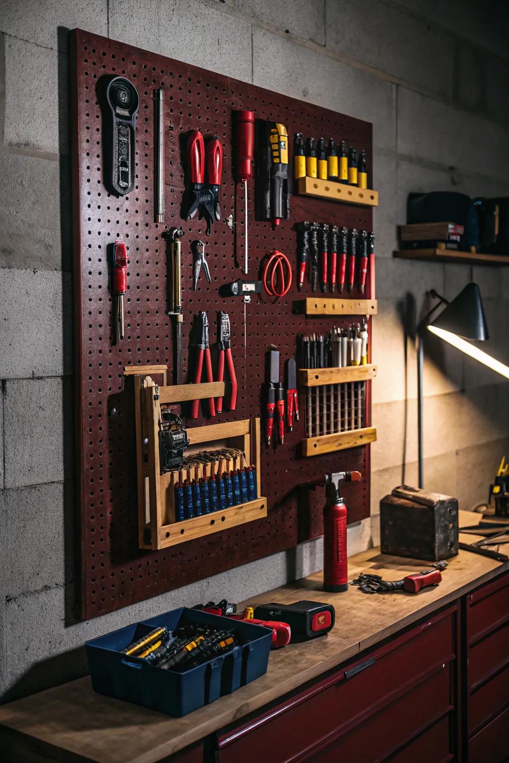 Create an ideal Creative Corner in your garage with a superb display board configuration.