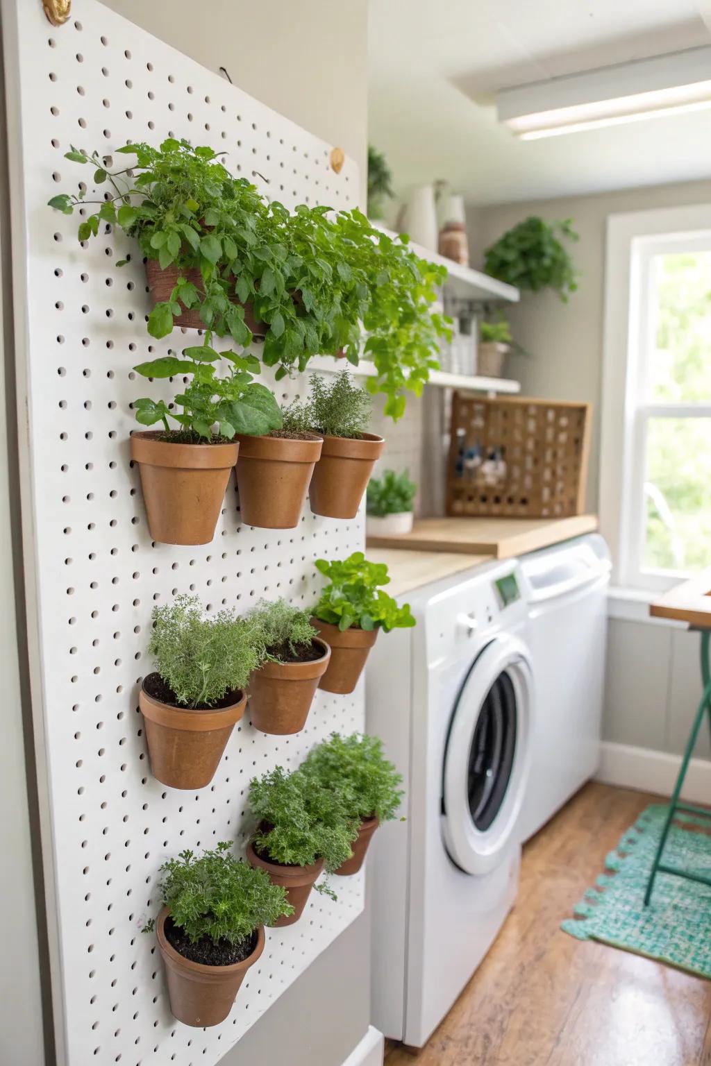 Add freshness with a small herb garden on a board.