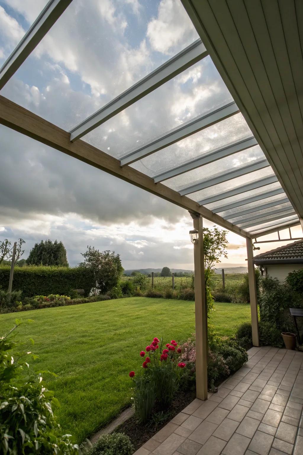 A transparent roof lets you enjoy uninterrupted views.