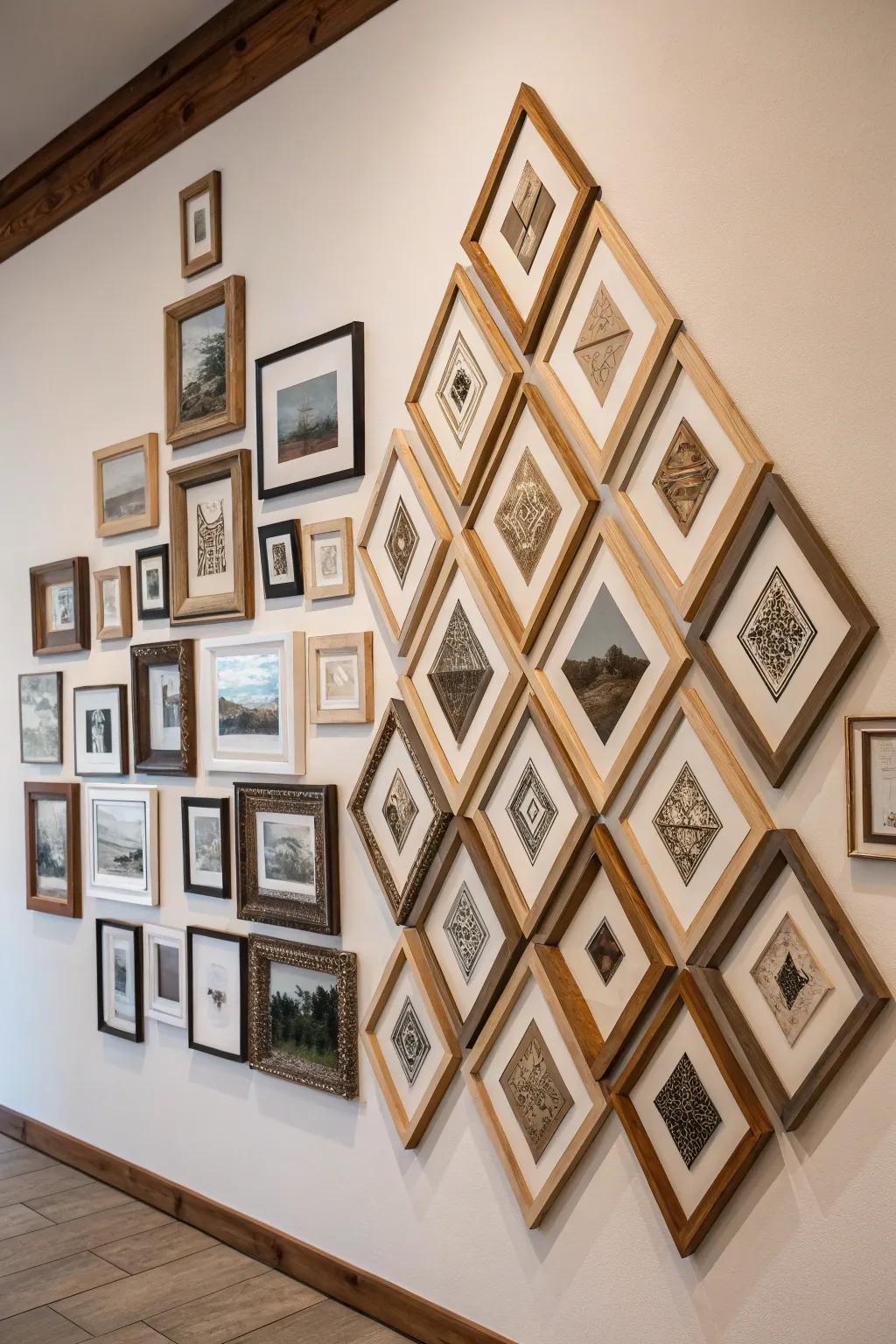 Geometric arrangements create a modern and artistic atmosphere.