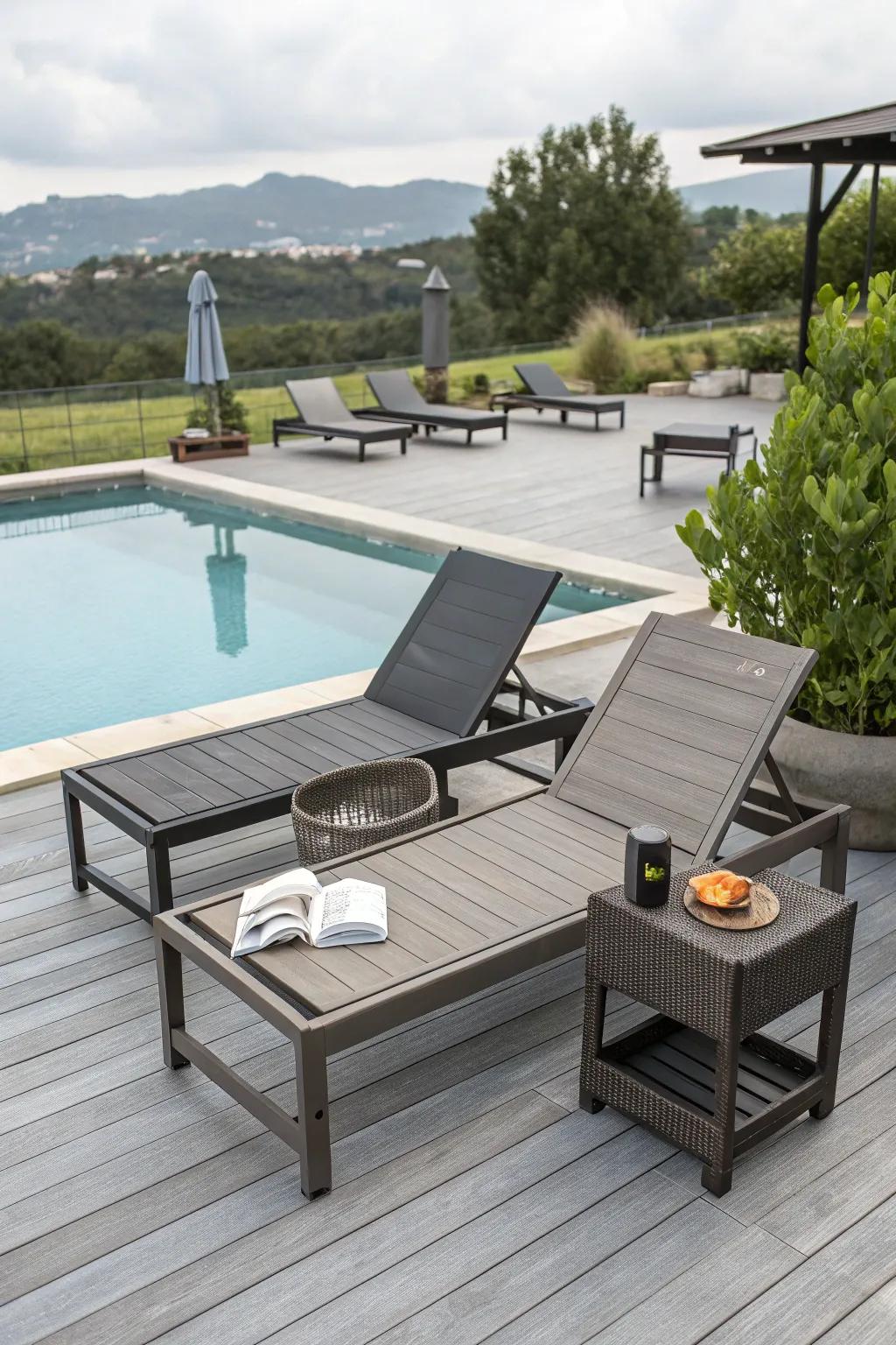 Choose eco-friendly options for your pool area.