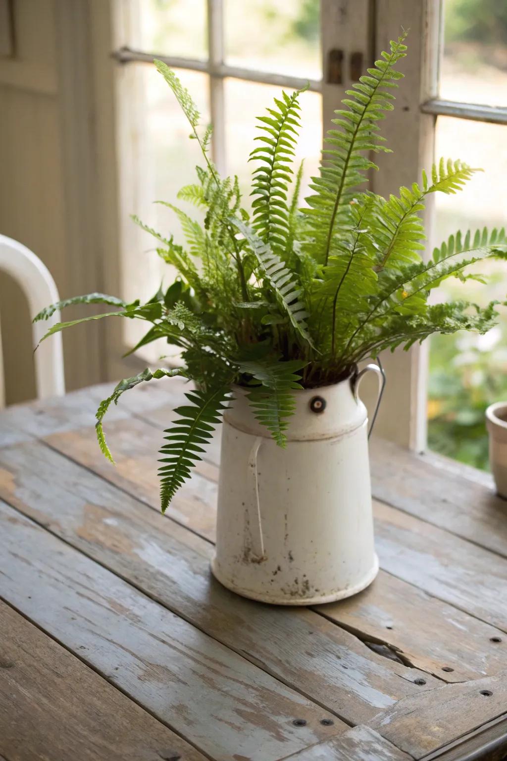 Antique finds make unique and charming plant displays.