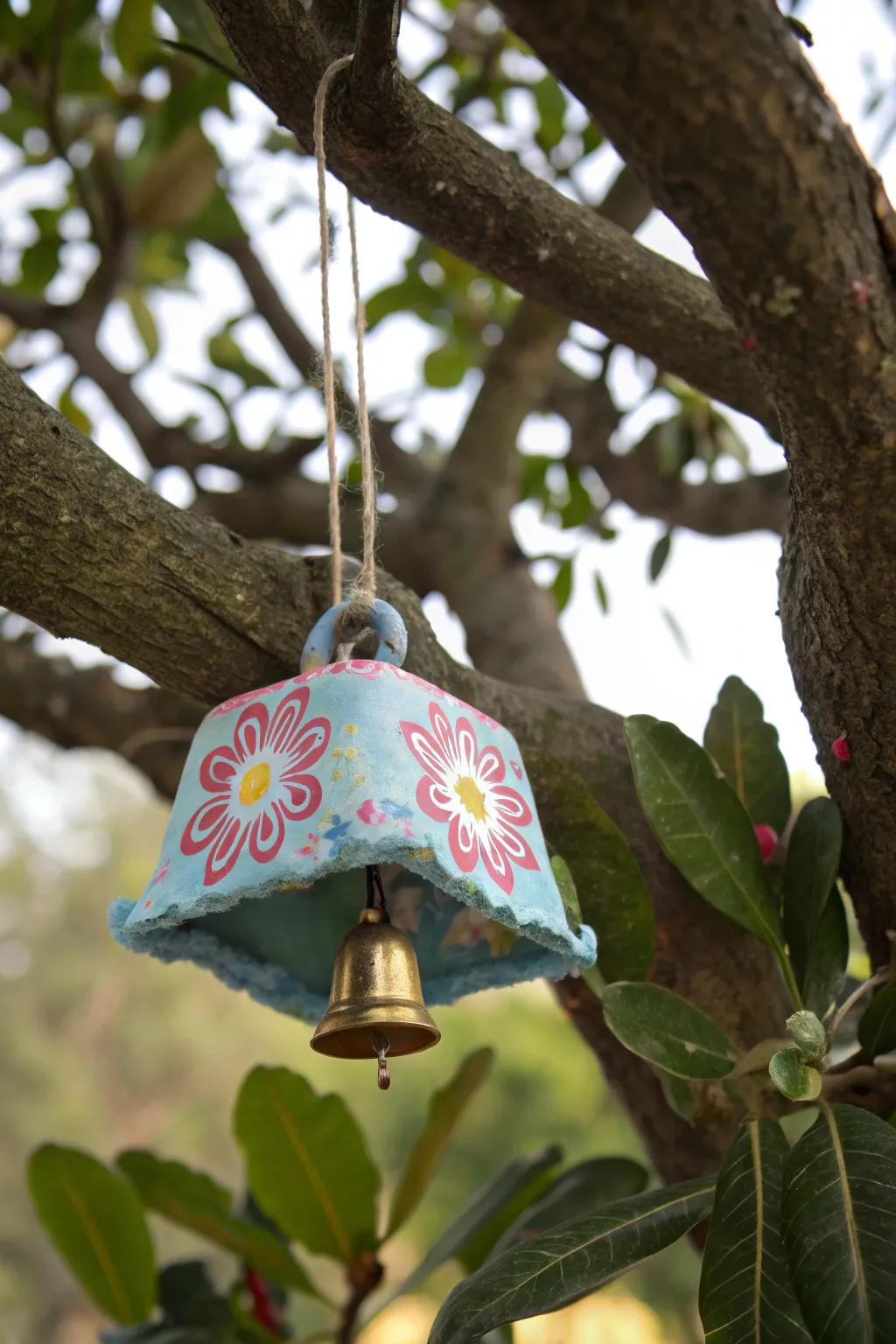 Recycled egg carton bells, adding a jingle to holiday festivities.