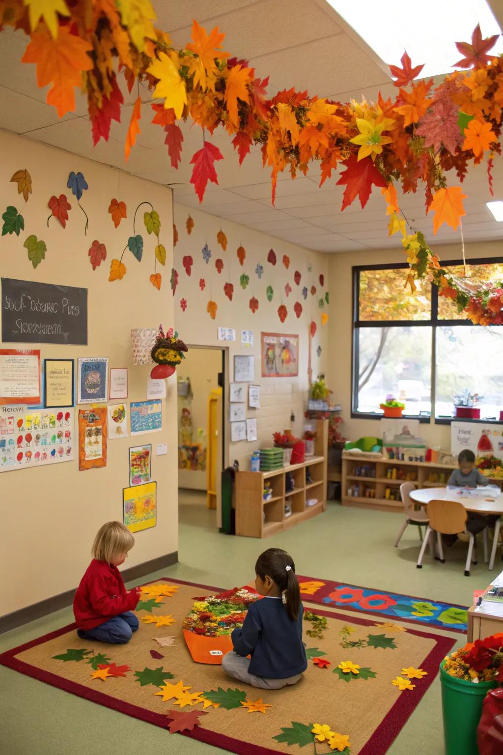 Seasonal decorations that add freshness to the classroom.