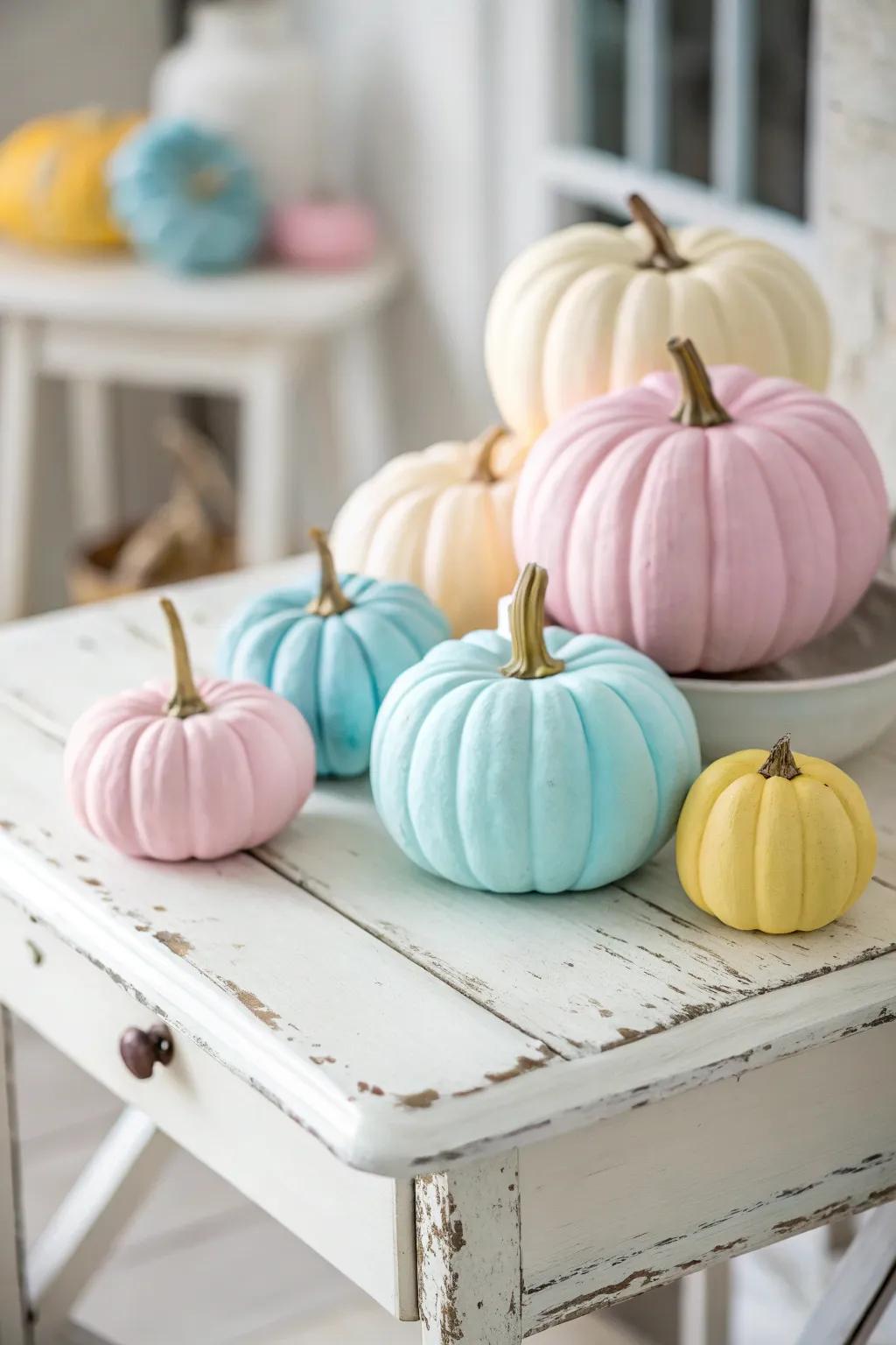 Amaze with calming soft-toned pumpkins.