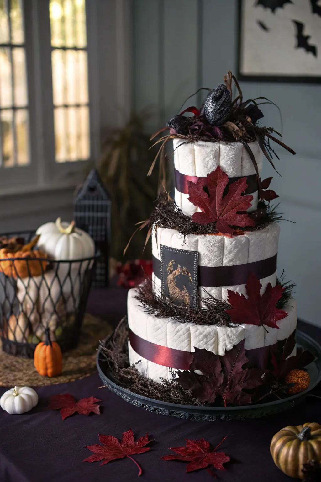 Gothic autumn diaper designs deliver a bold and theatrical assertion.