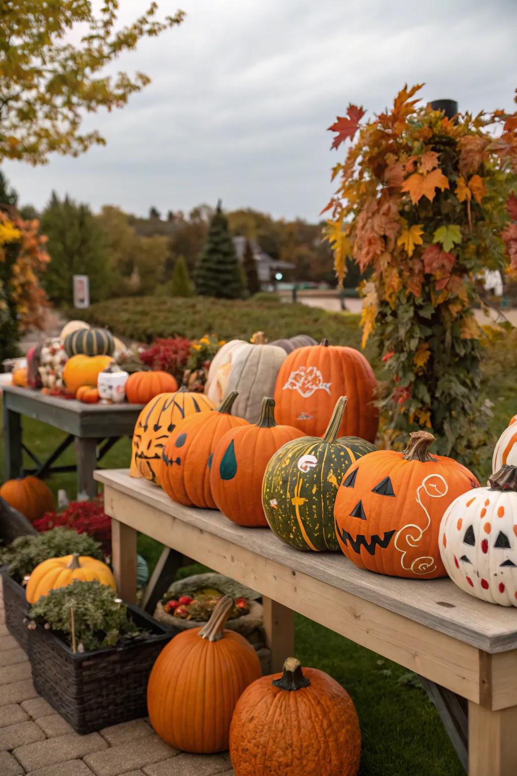 A showcase of ornamented pumpkins sparks ingenuity.