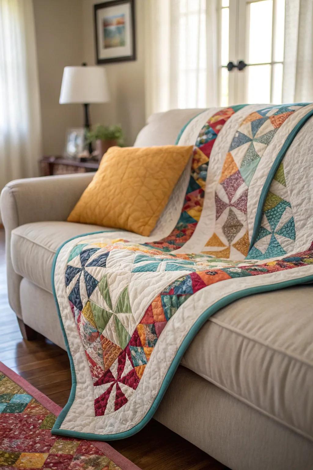 A curved binding is an elegant way to soften the edges of a quilt.