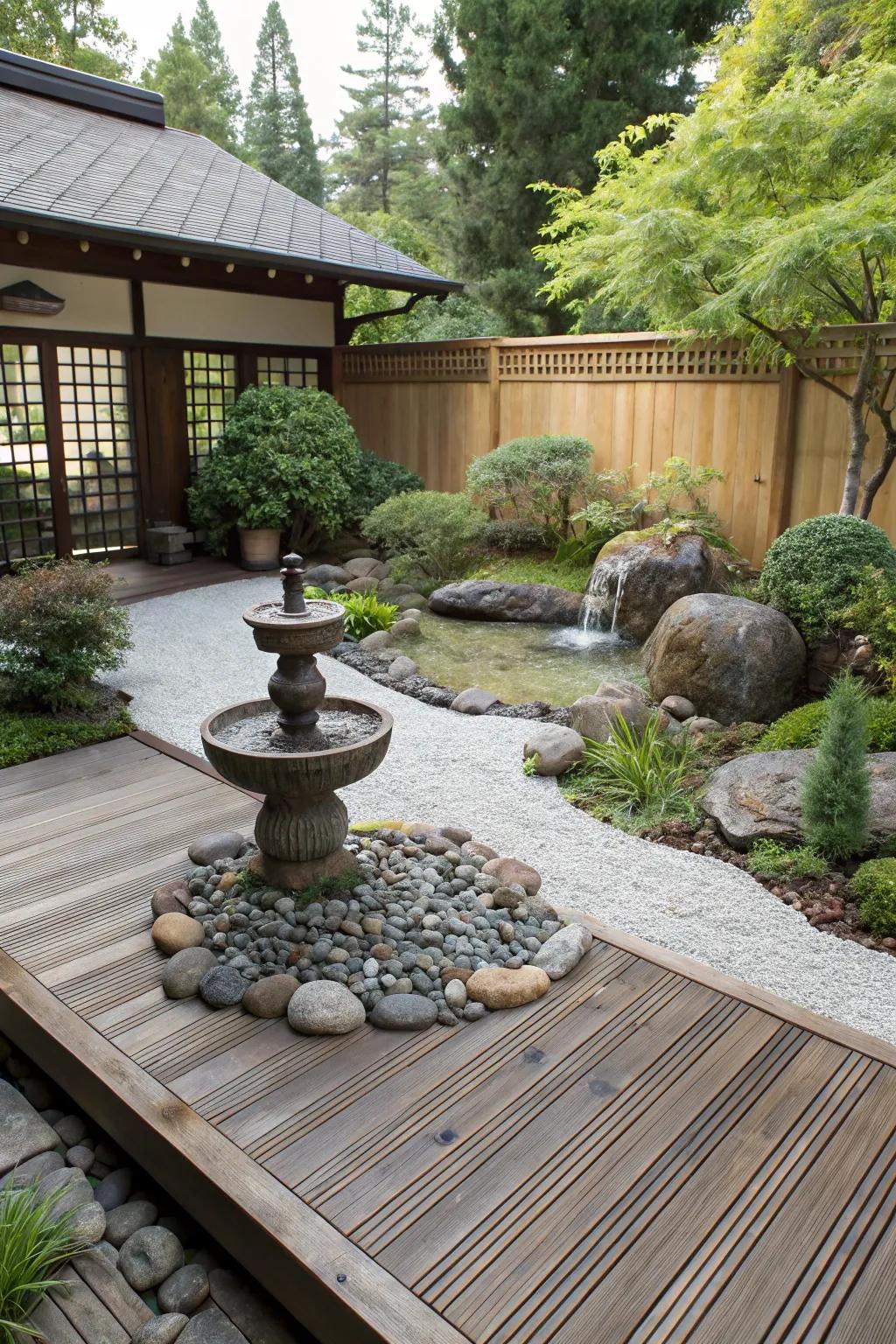 Find relaxation with a Zen garden on your deck.