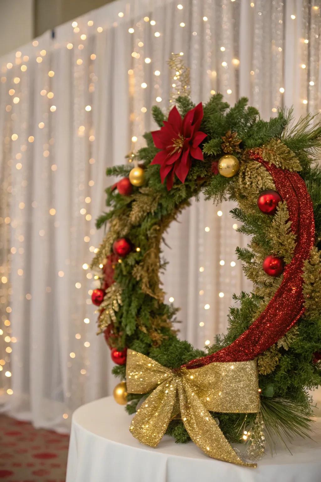 Dazzling design featuring gilded and glitter.