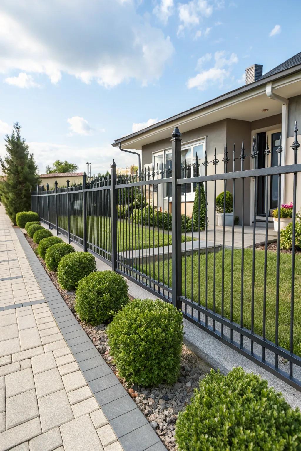 Aluminum fences with spearheads deliver a clean, classic appearance.