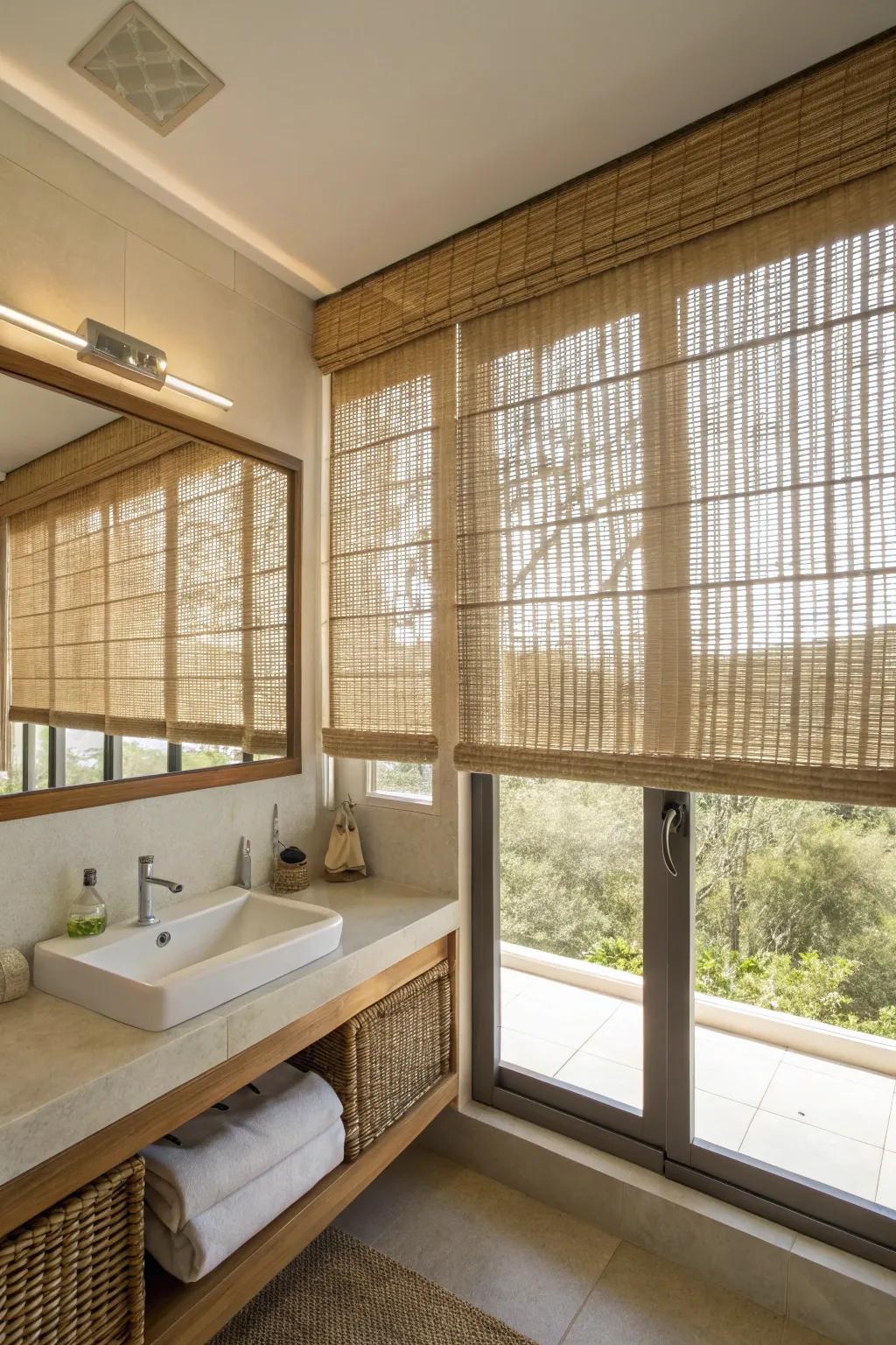 Translucent shades offer privacy without sacrificing light.