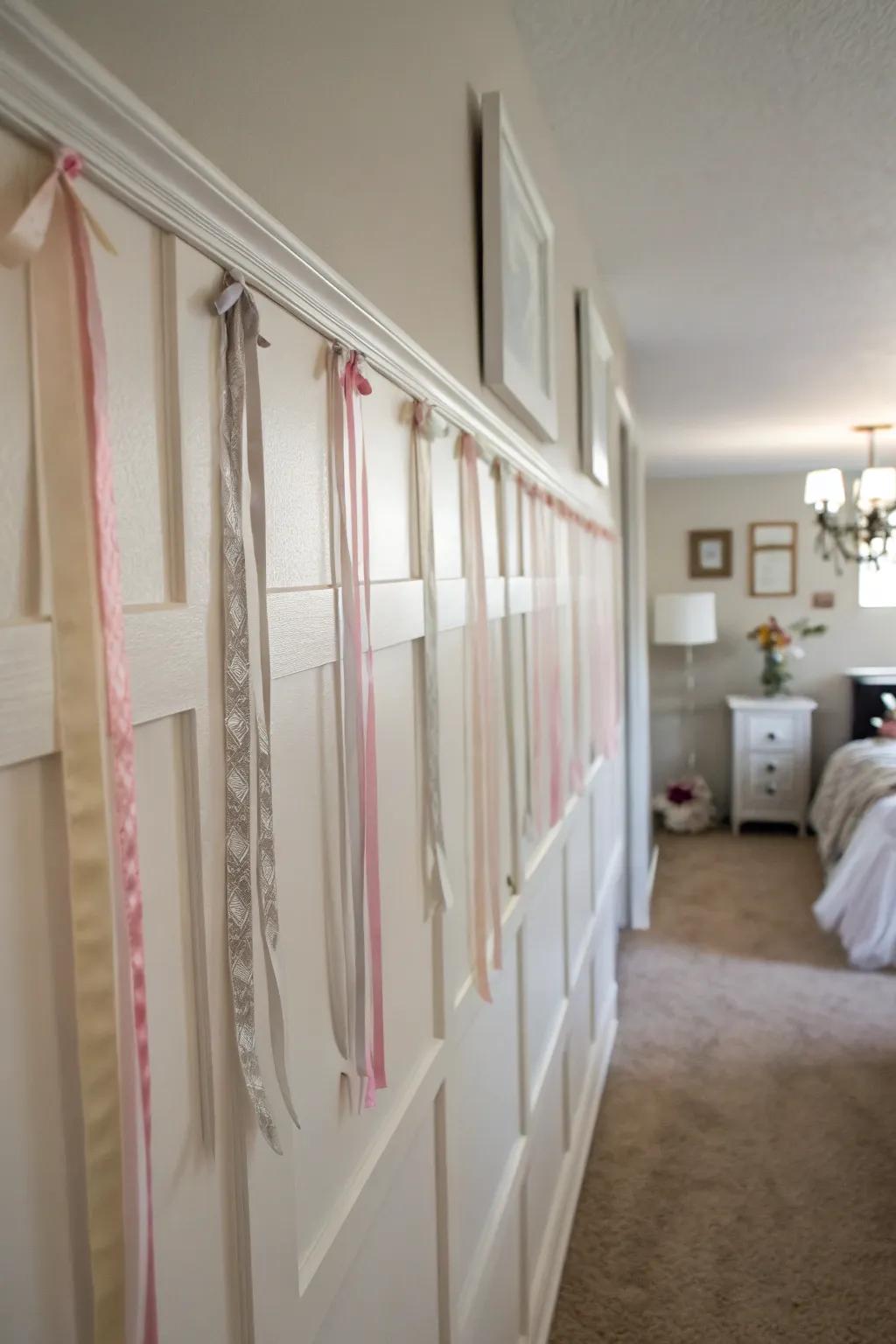 Achieve elegance using minimalist ribbon strips.