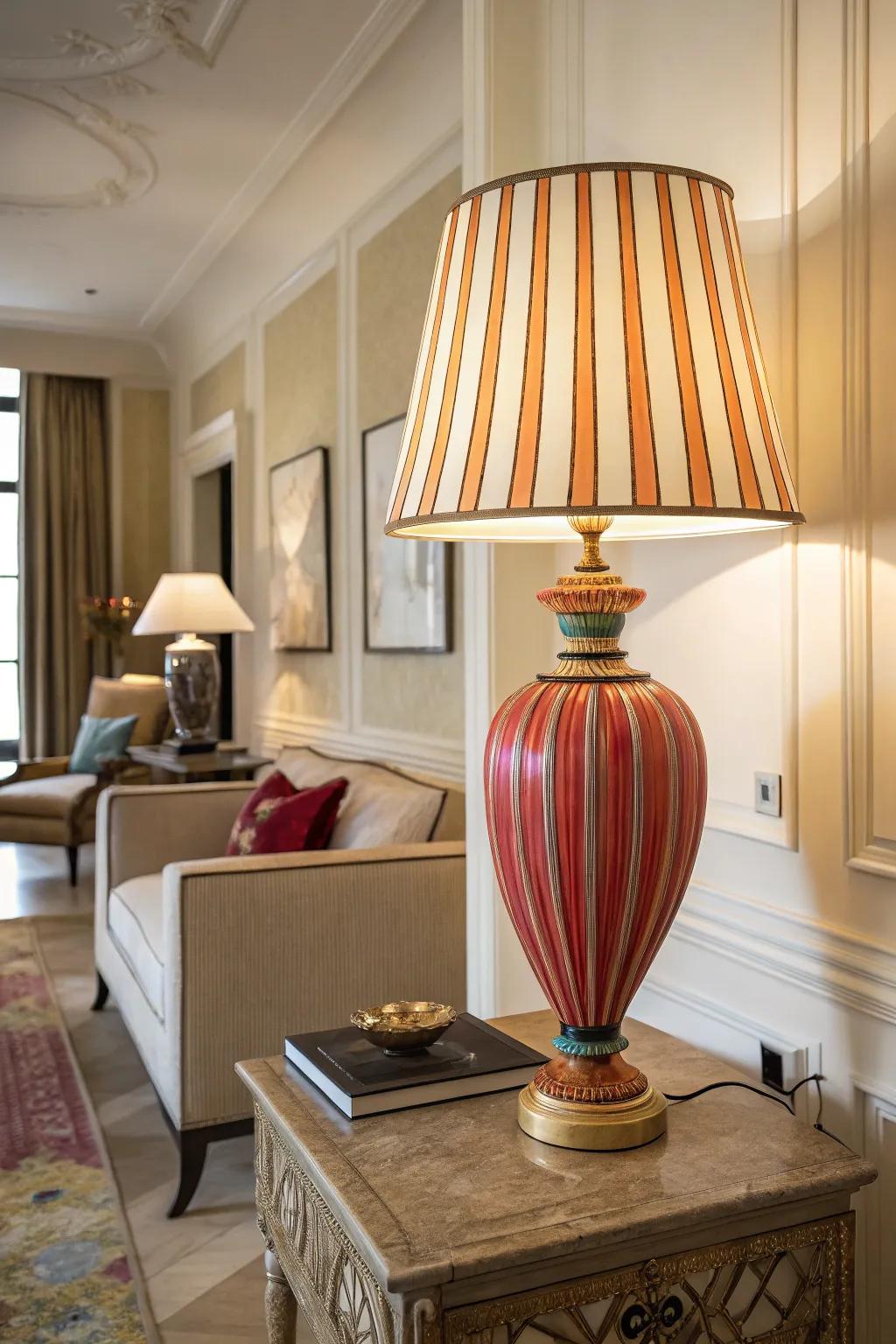 Feature lighting serves as both a practical and artistic component.