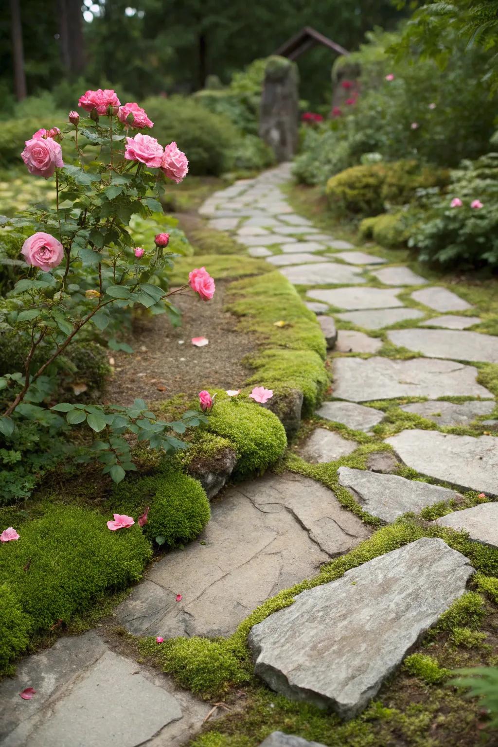 Incorporate nature into your walkways by adding sun plants.