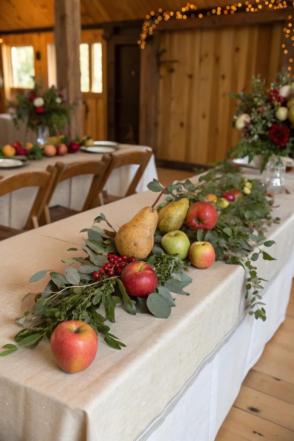 Seasonal fruits bringing a fresh and natural element to the table.