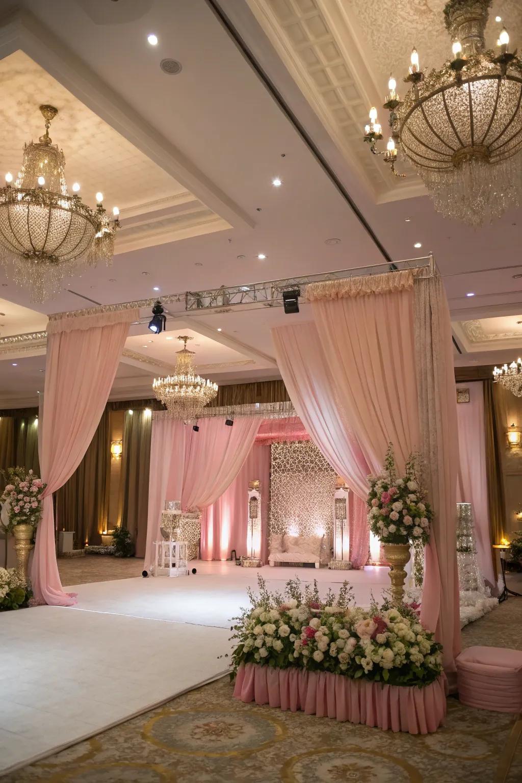 Subtle rose accents for a classy element.