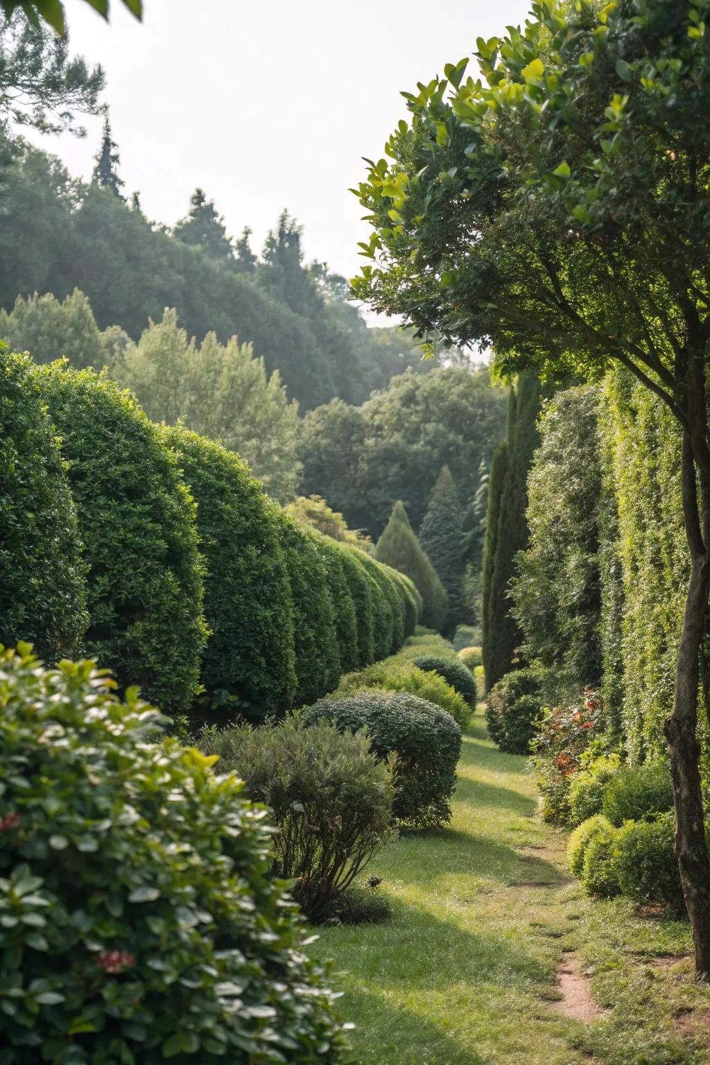 Create tranquility with organic acoustic barriers.