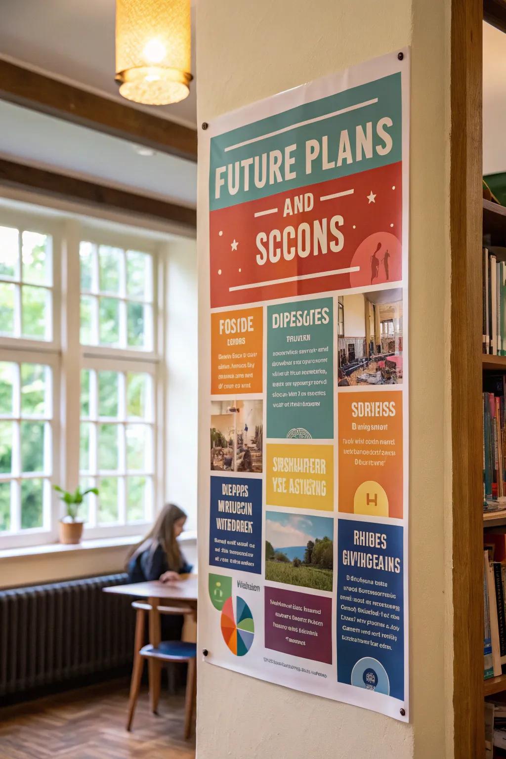 Poster celebrating future plans and dreams.