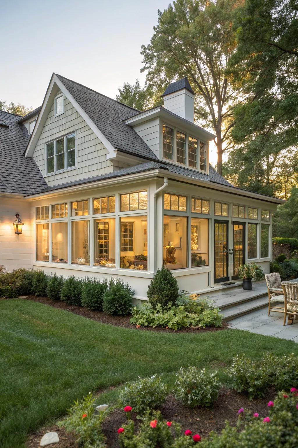 House with a sunlight-filled shed dormer.