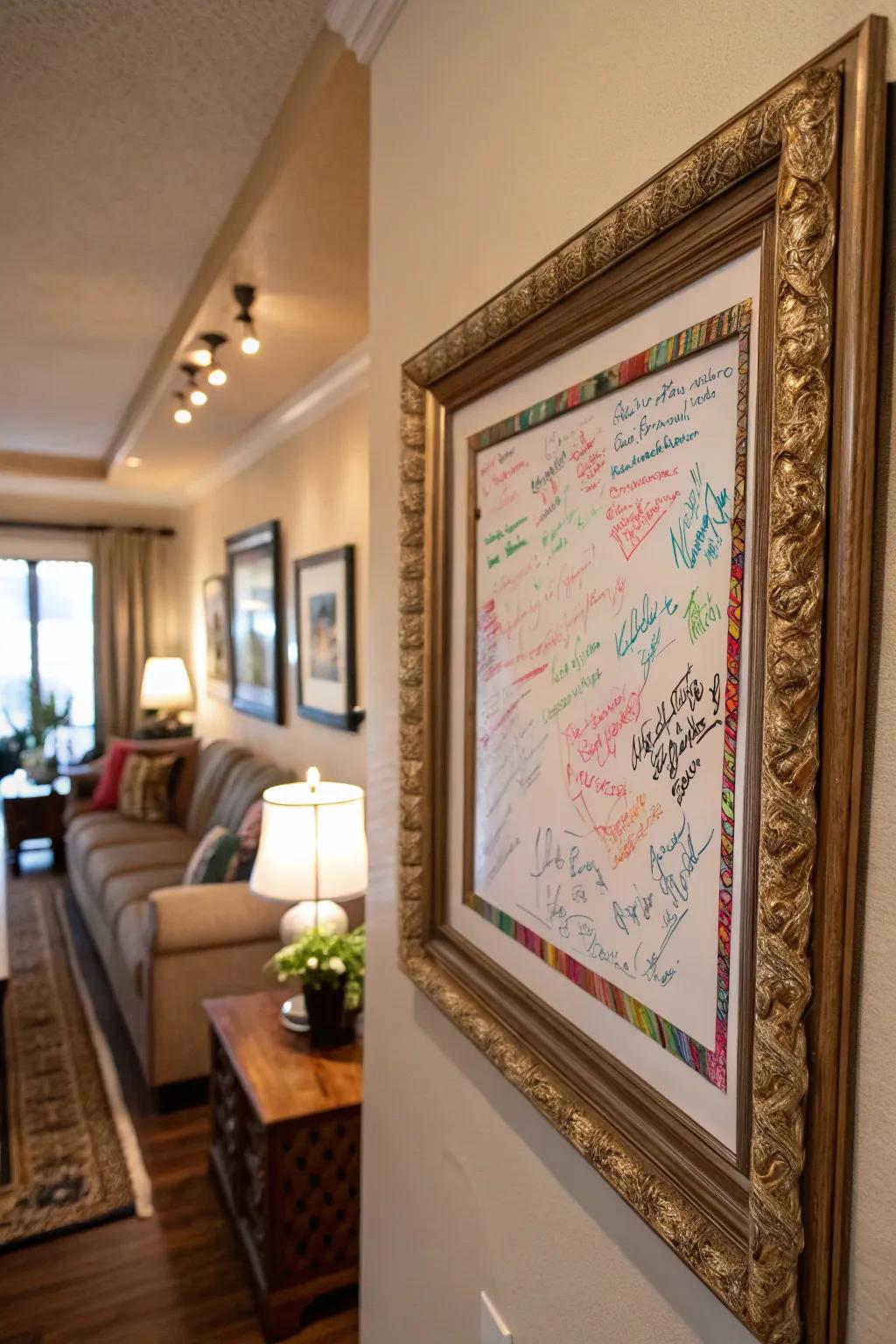 Framed sign-in art offers a sophisticated approach to value recollections.