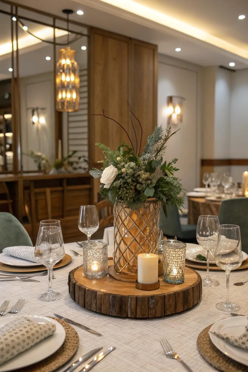Mixing textures adds depth and intrigue to this centerpiece.