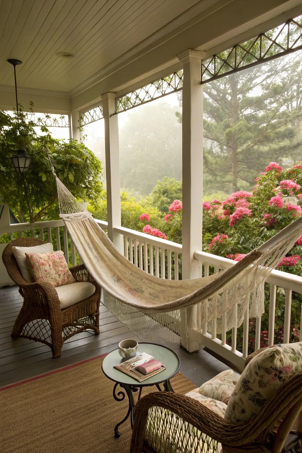 A hammock for lazy days and garden views