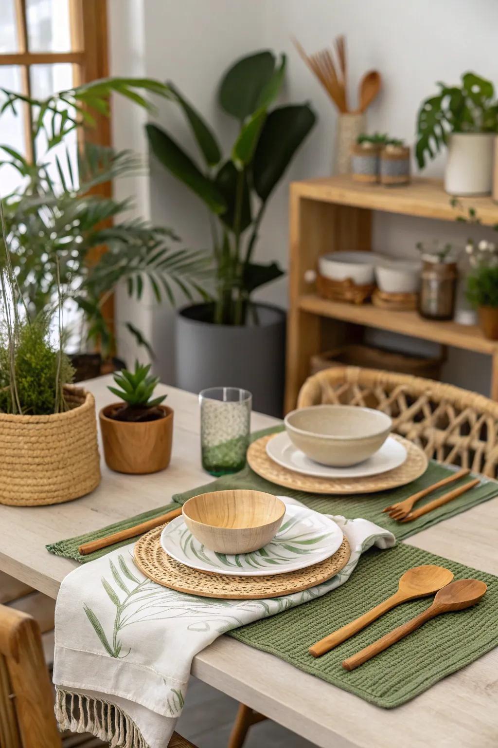 Eco-conscious decor brings sustainability to the table.