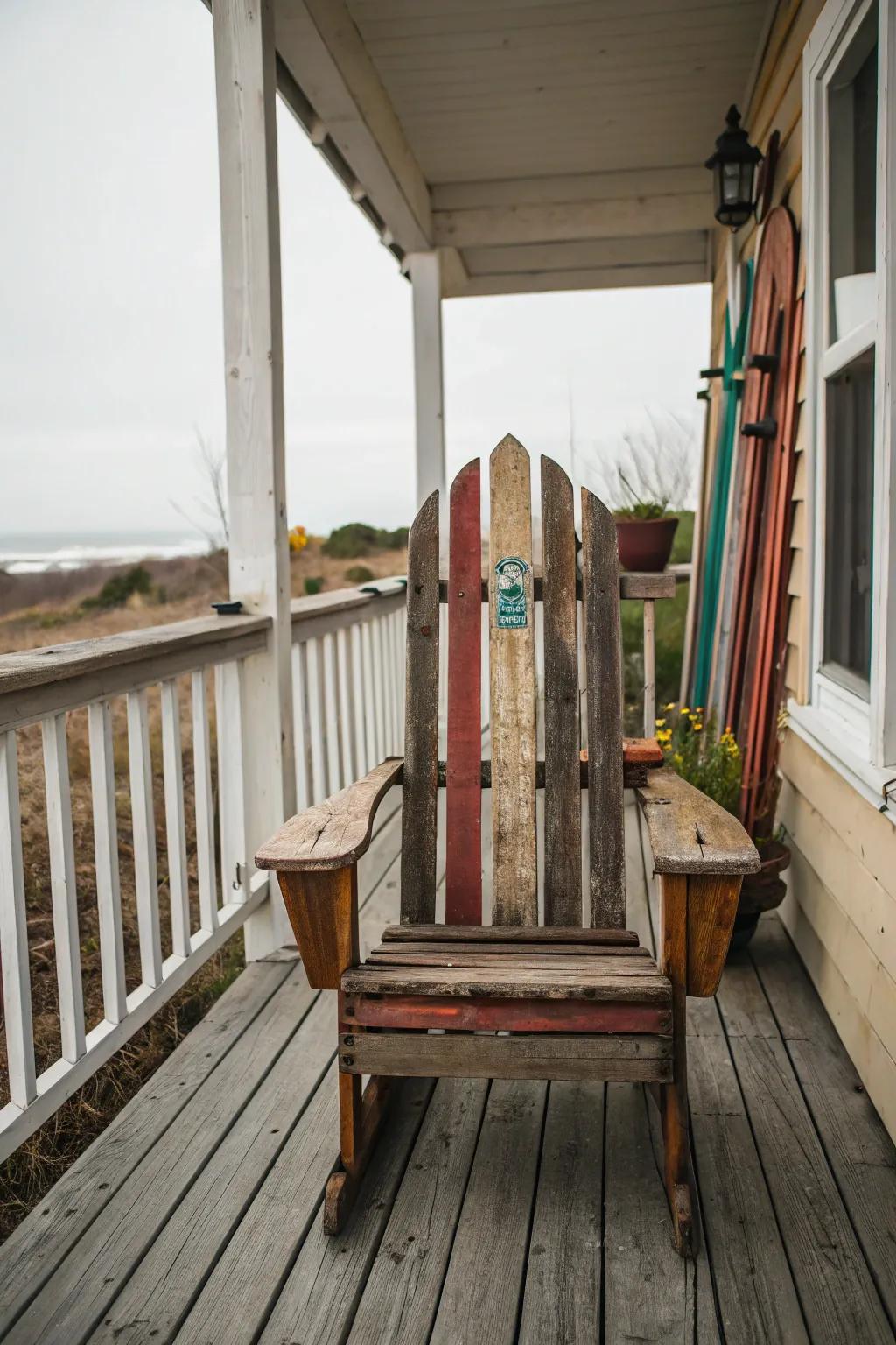 Sit back and relax in skis.