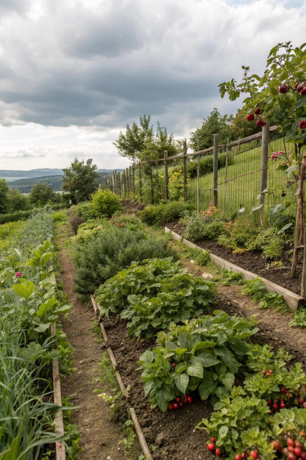 Delicious harvests and beauty are provided by edible plants.