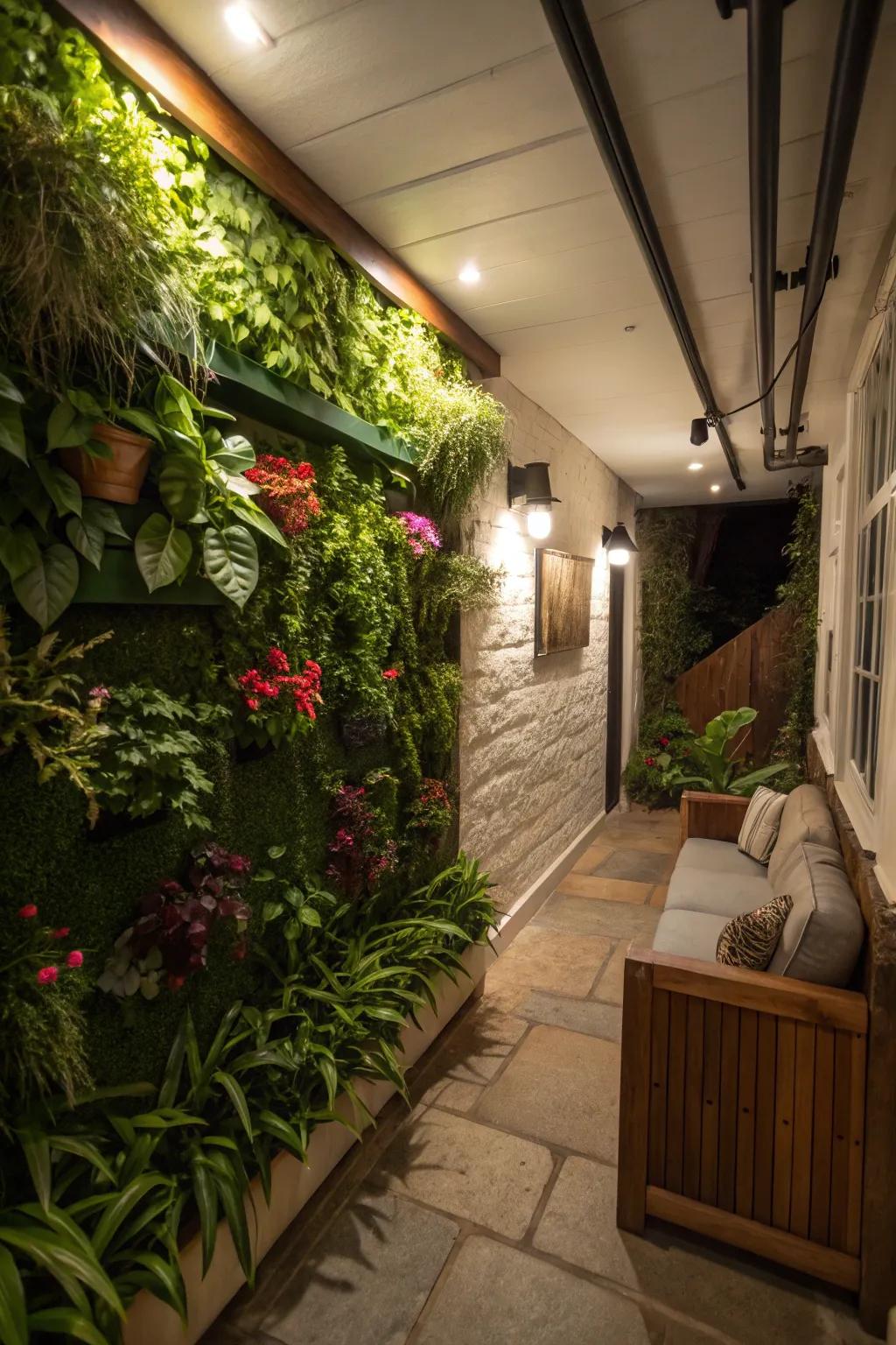 With a vertical garden, you can add freshness.