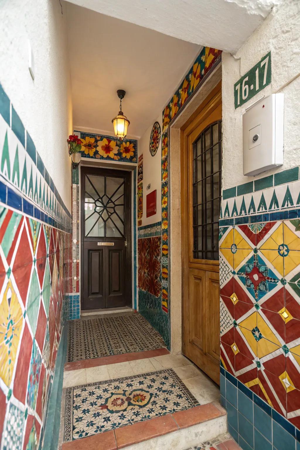 Striking Contrasting Colors for a Daring Entryway