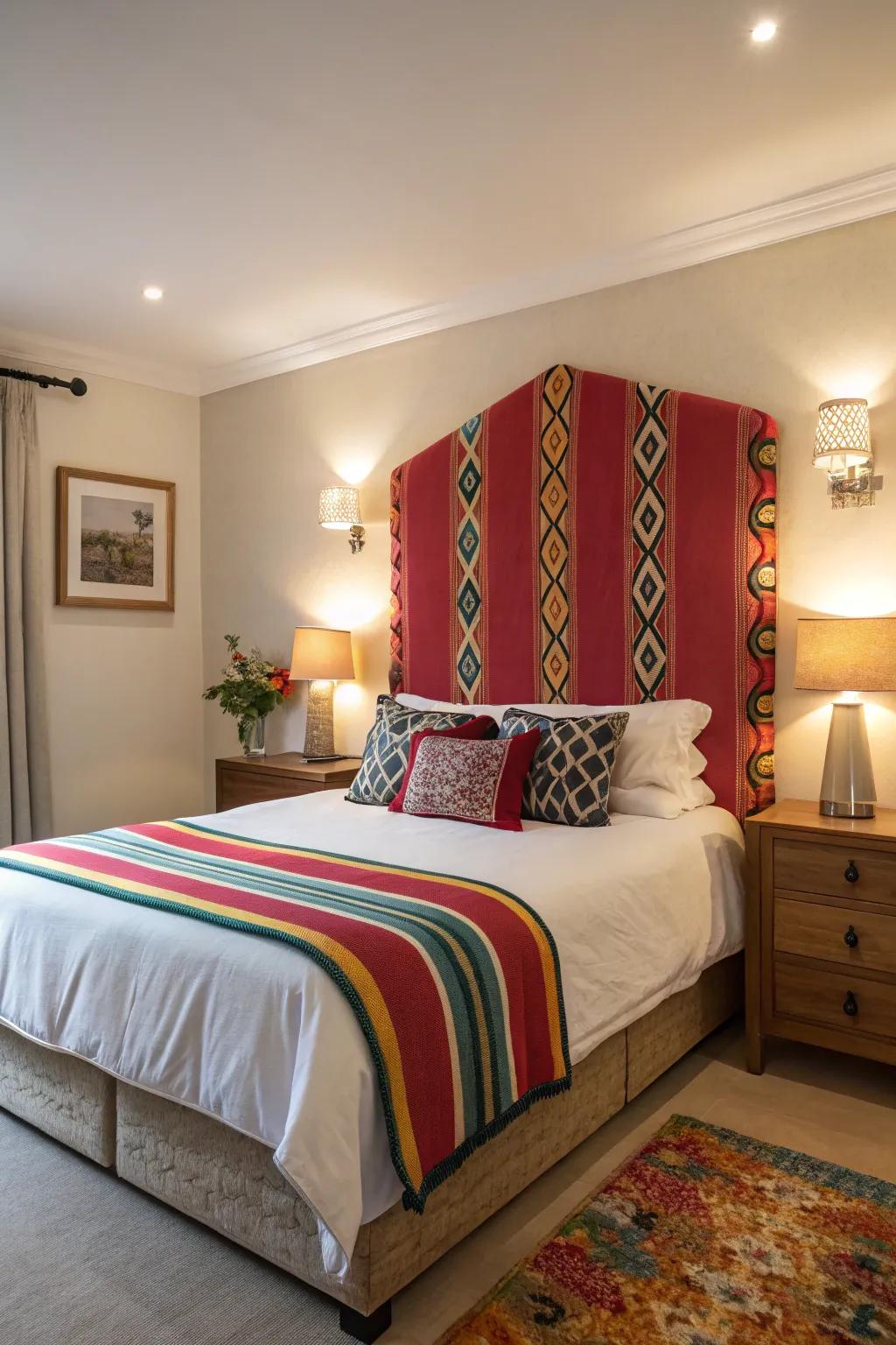Statement headboards add visual intrigue.