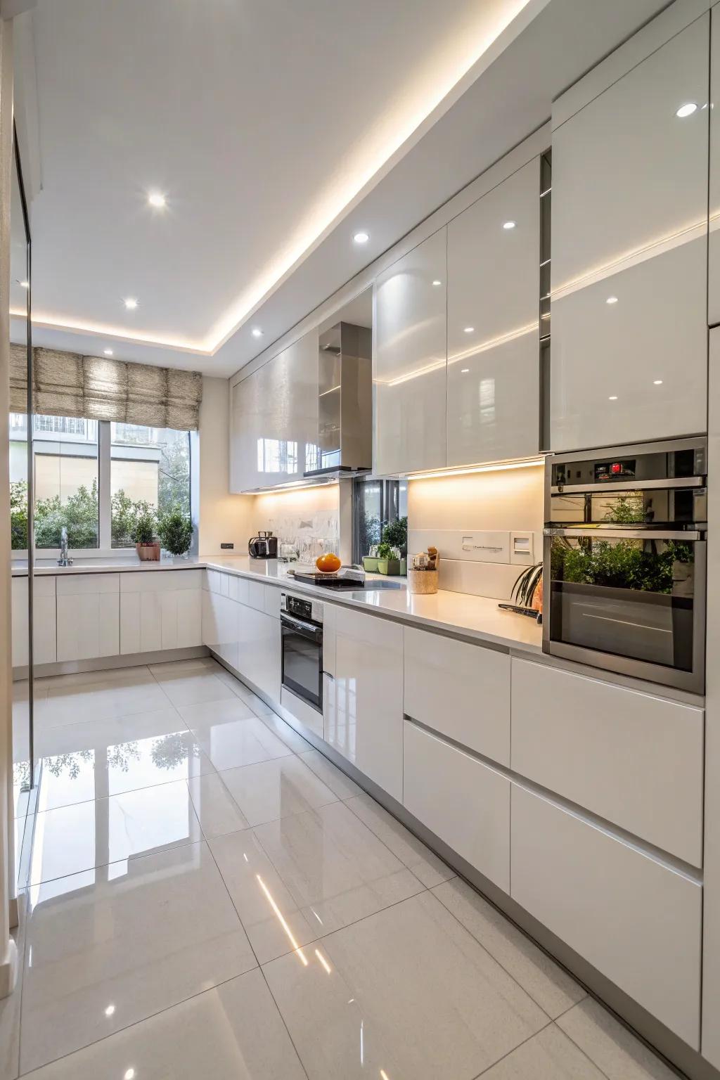 Mirrors add brightness and space to your kitchen.