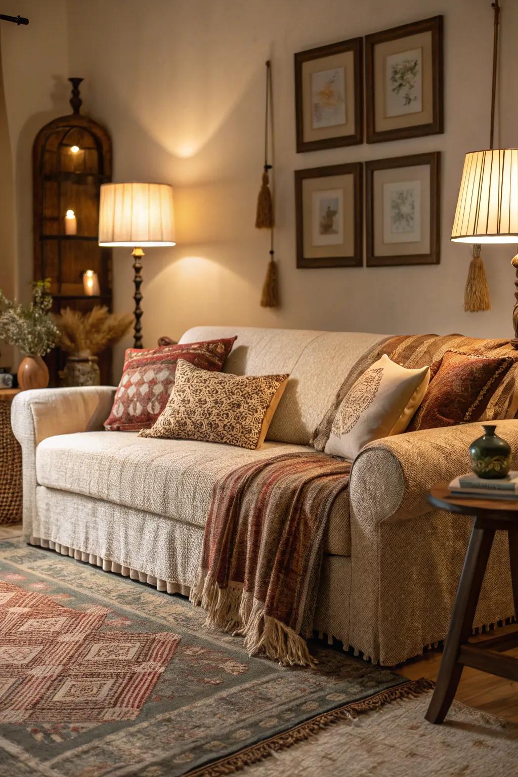 Layered textures add depth and richness to any living space.