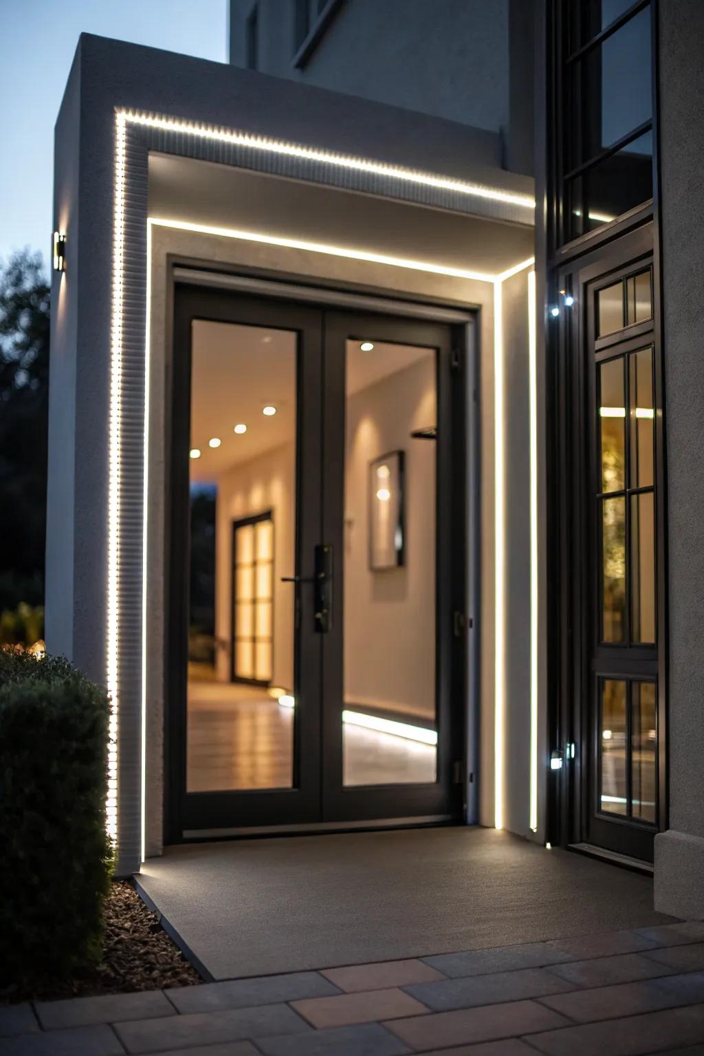 LED lighting within trim contributing a contemporary radiance.