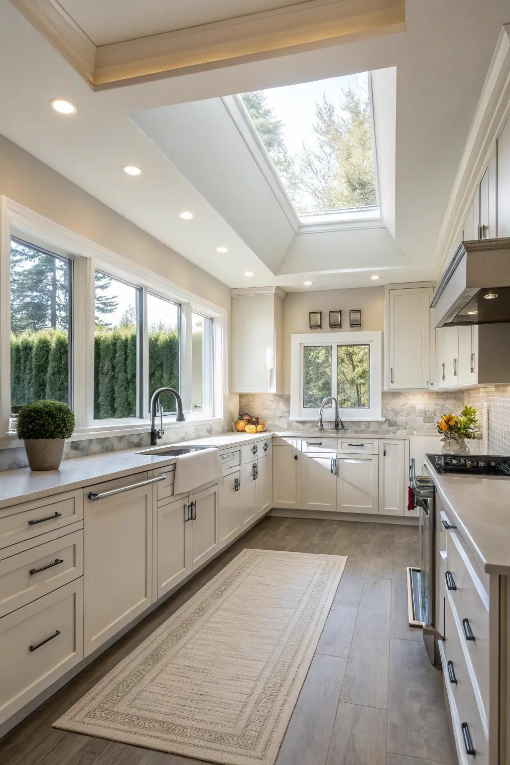 A soffit providing a neat and structured look for elevated kitchens.