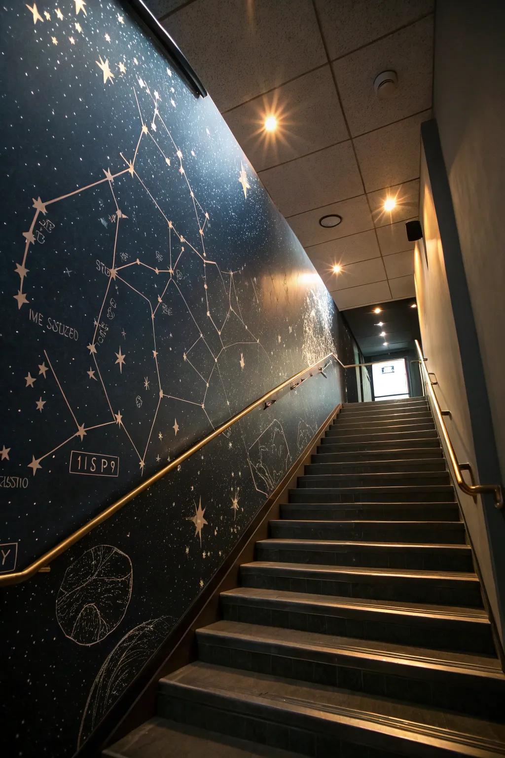 Dream under the stars with a celestial wall covering.