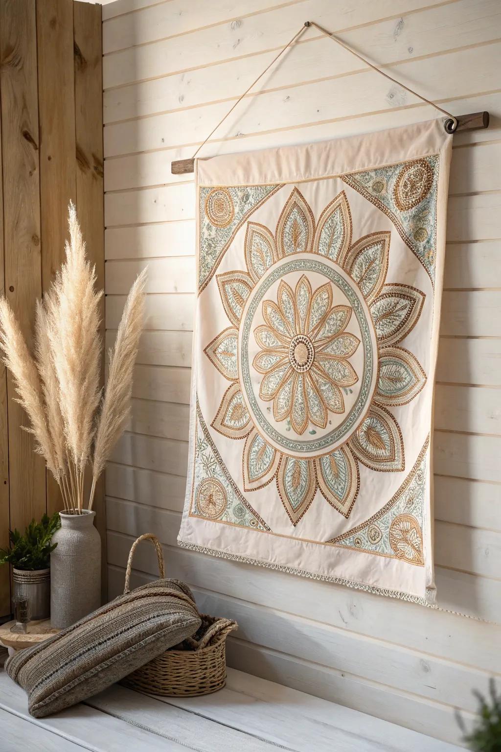 Transform material scraps into stunning art with recycled material canvases. Adopt simplicity and craftsmanship. 🌿🧵