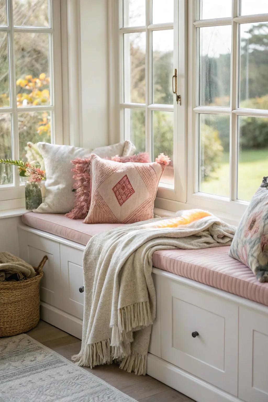 Combine seating and storage with a stylish window seat.