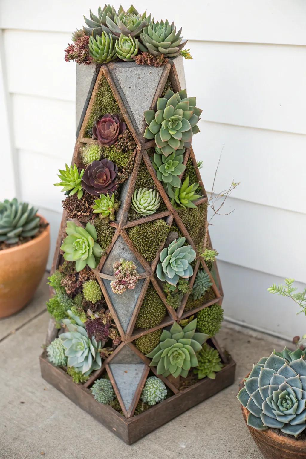 Change containers into living art pieces with artistic plans.