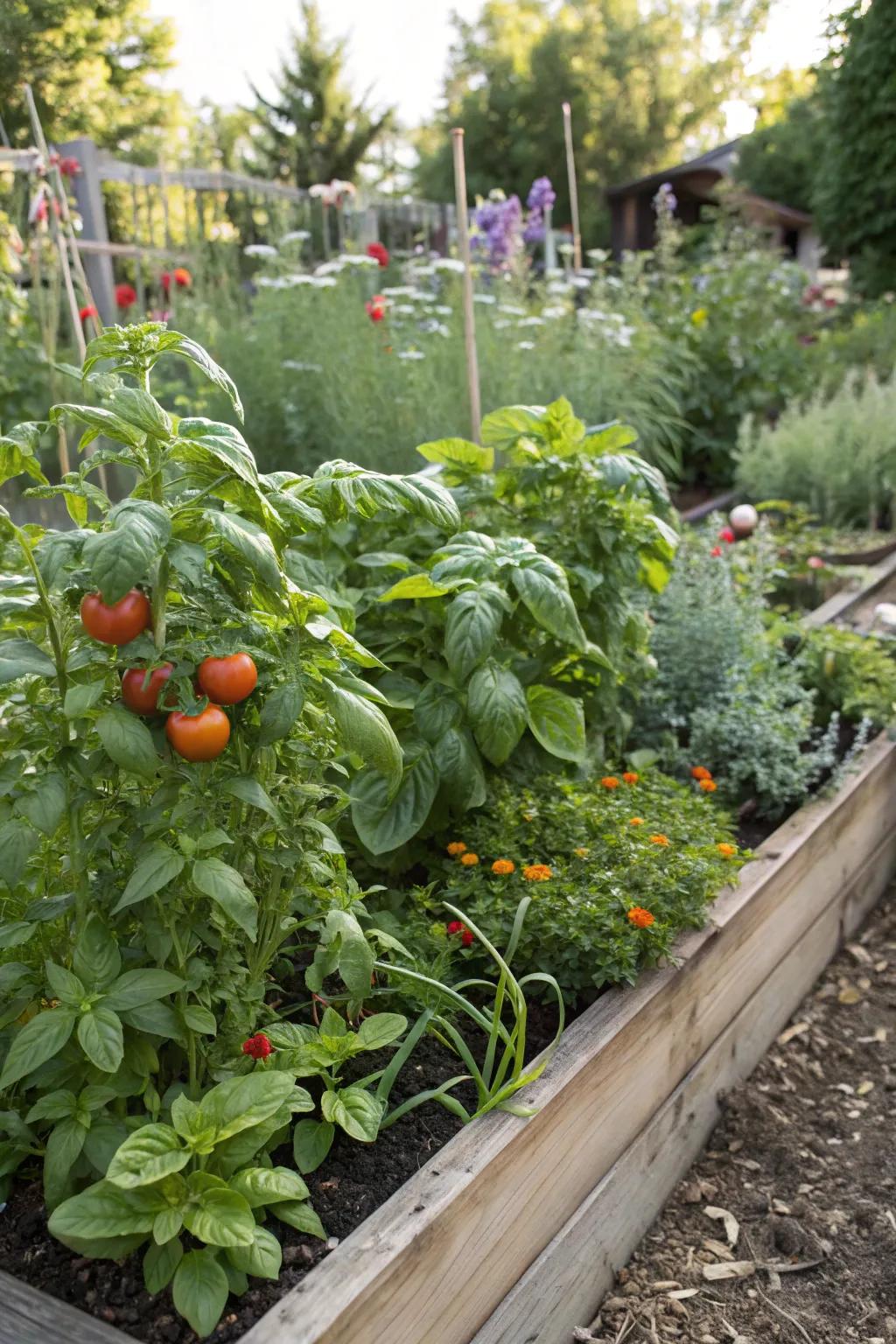 Companion planting enhancing growth and harmony in your tea garden.