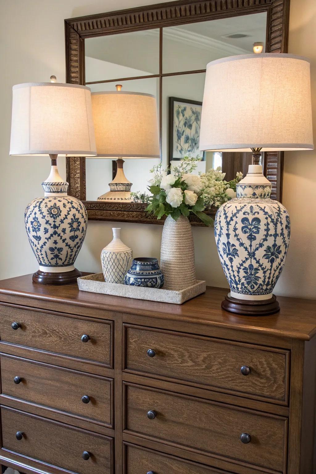 A balanced, similar look to a dresser.