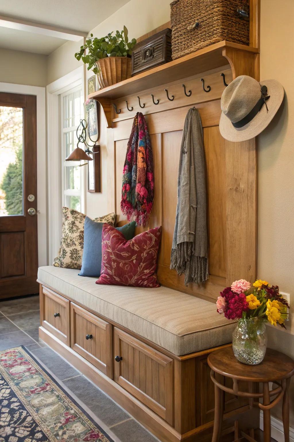 Practical and attractive townhouse entryway