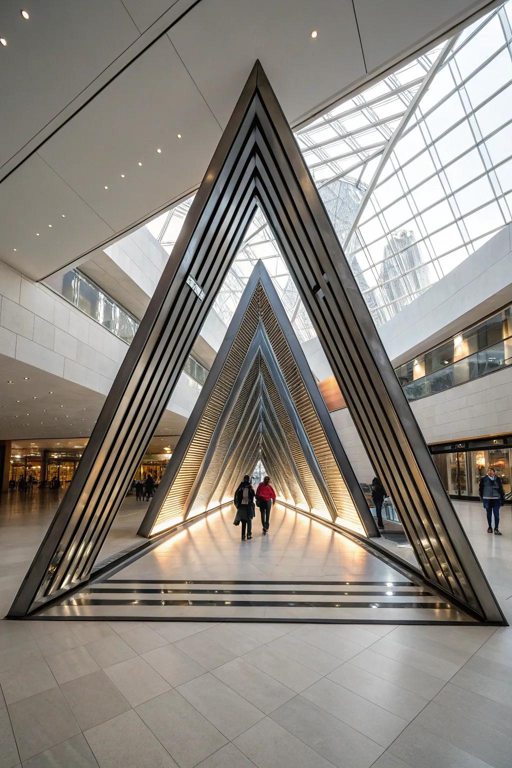 A geometric triangular archway that captures the essence of modern design.