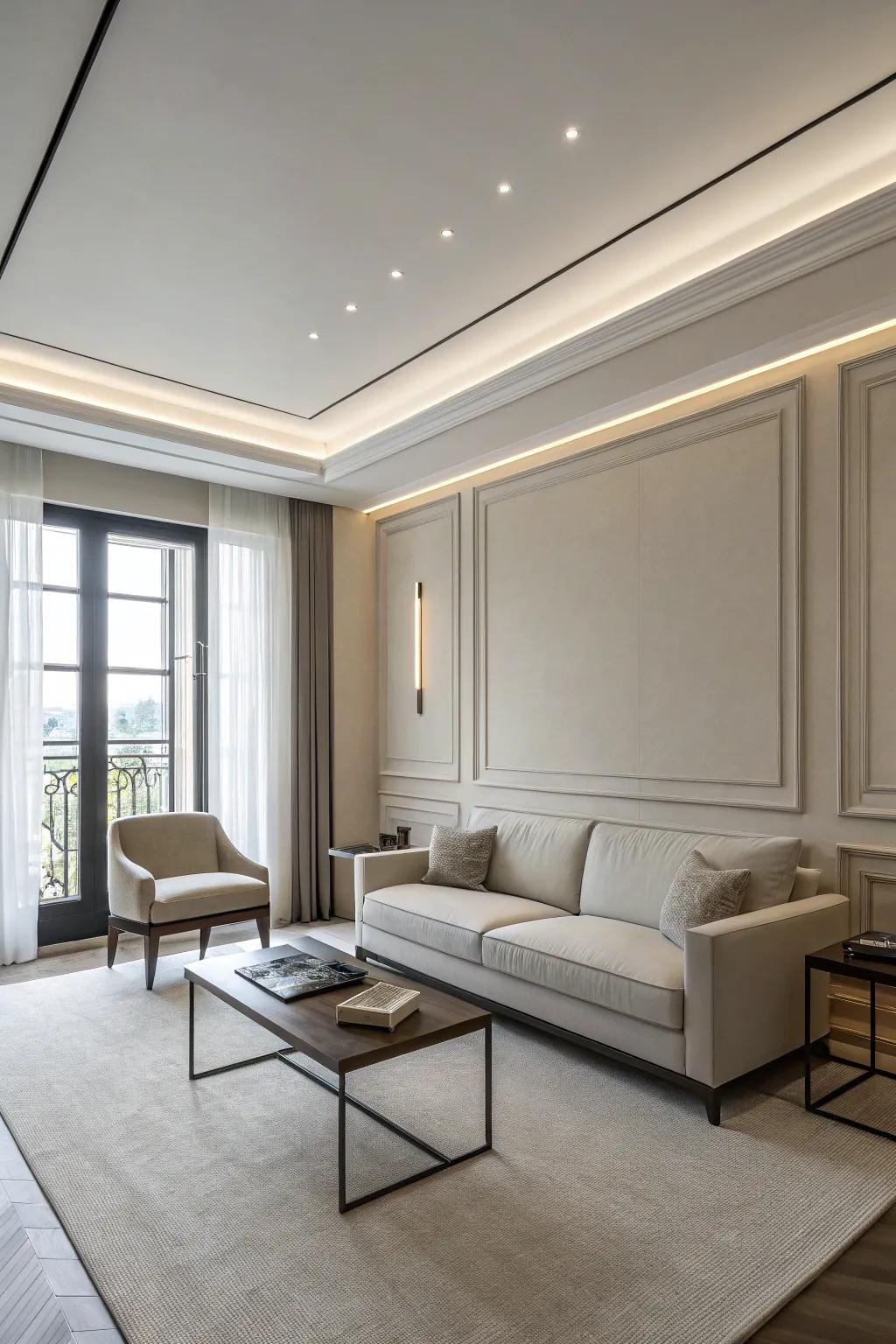 Simple trim contributing to a sleek and modern aesthetic.