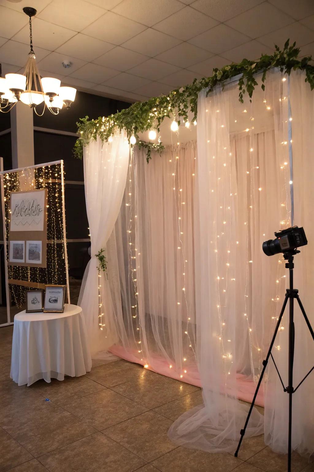 Capture memories with a net photo spot backdrop.