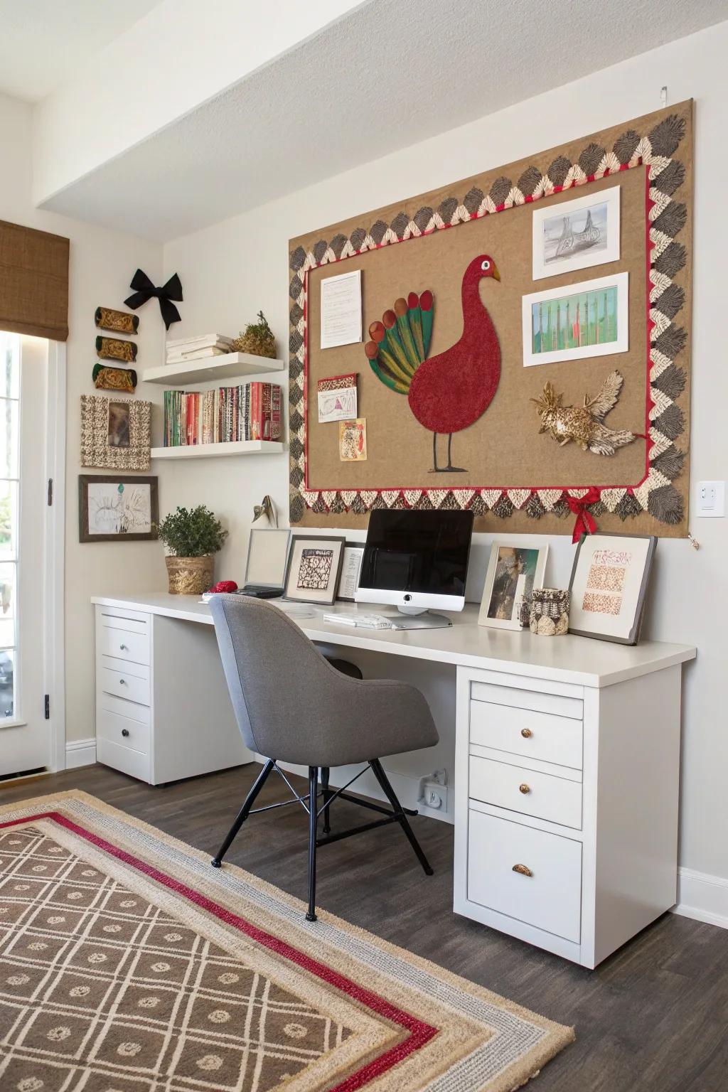 Festive perimeters bring a polished finish to the turkey display.