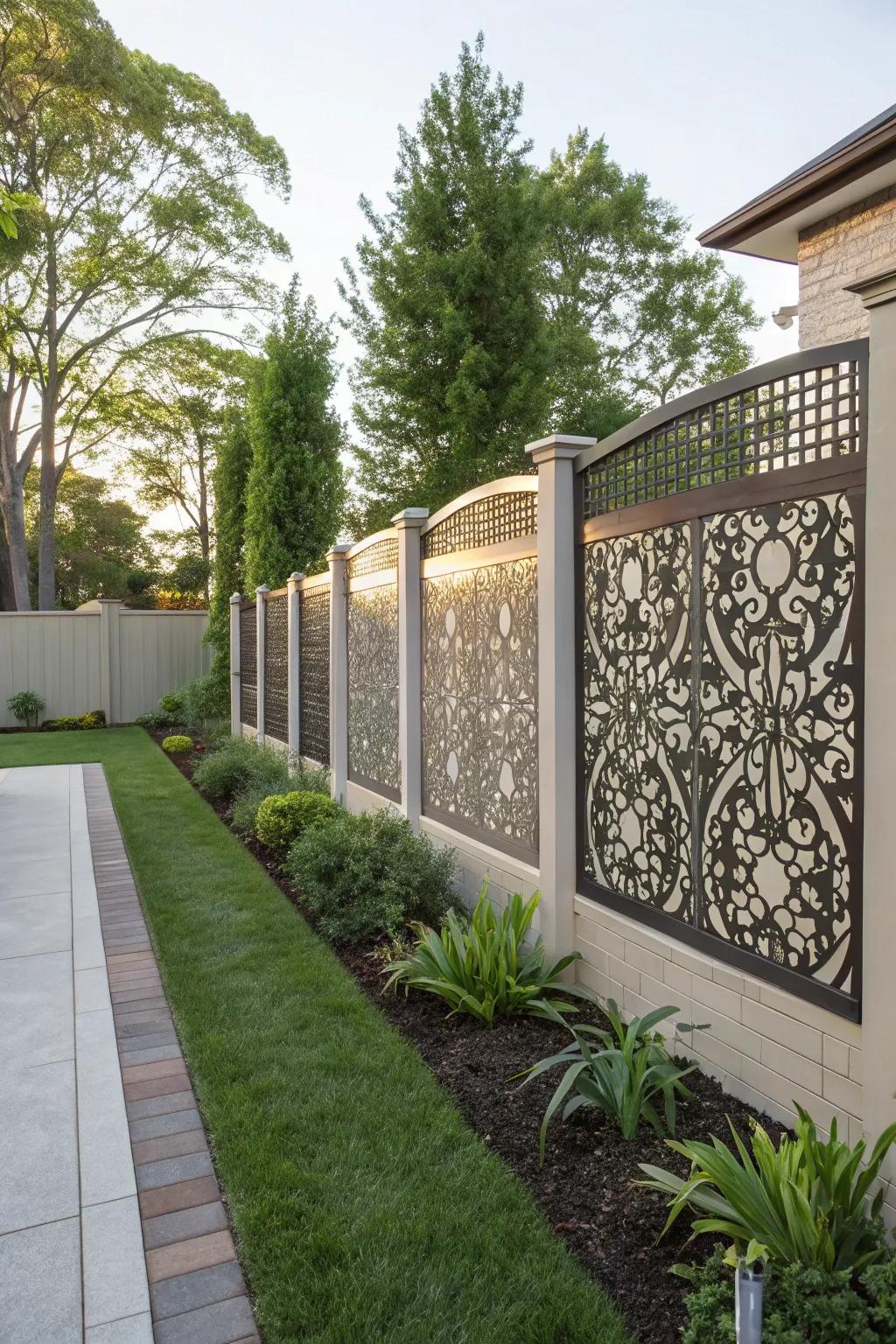 Ornamental metal segments add a modern sophistication.
